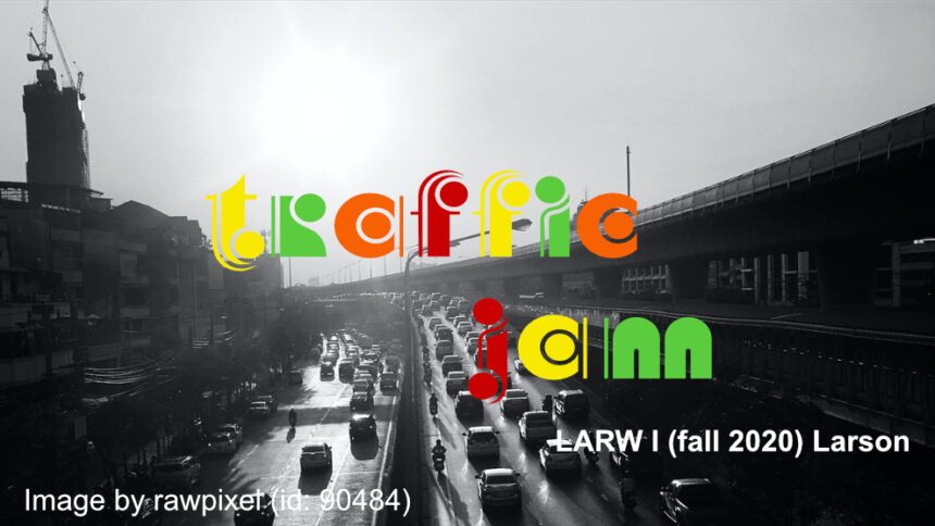 Image showing literal traffic jam with title of playlist "Traffic Jam"